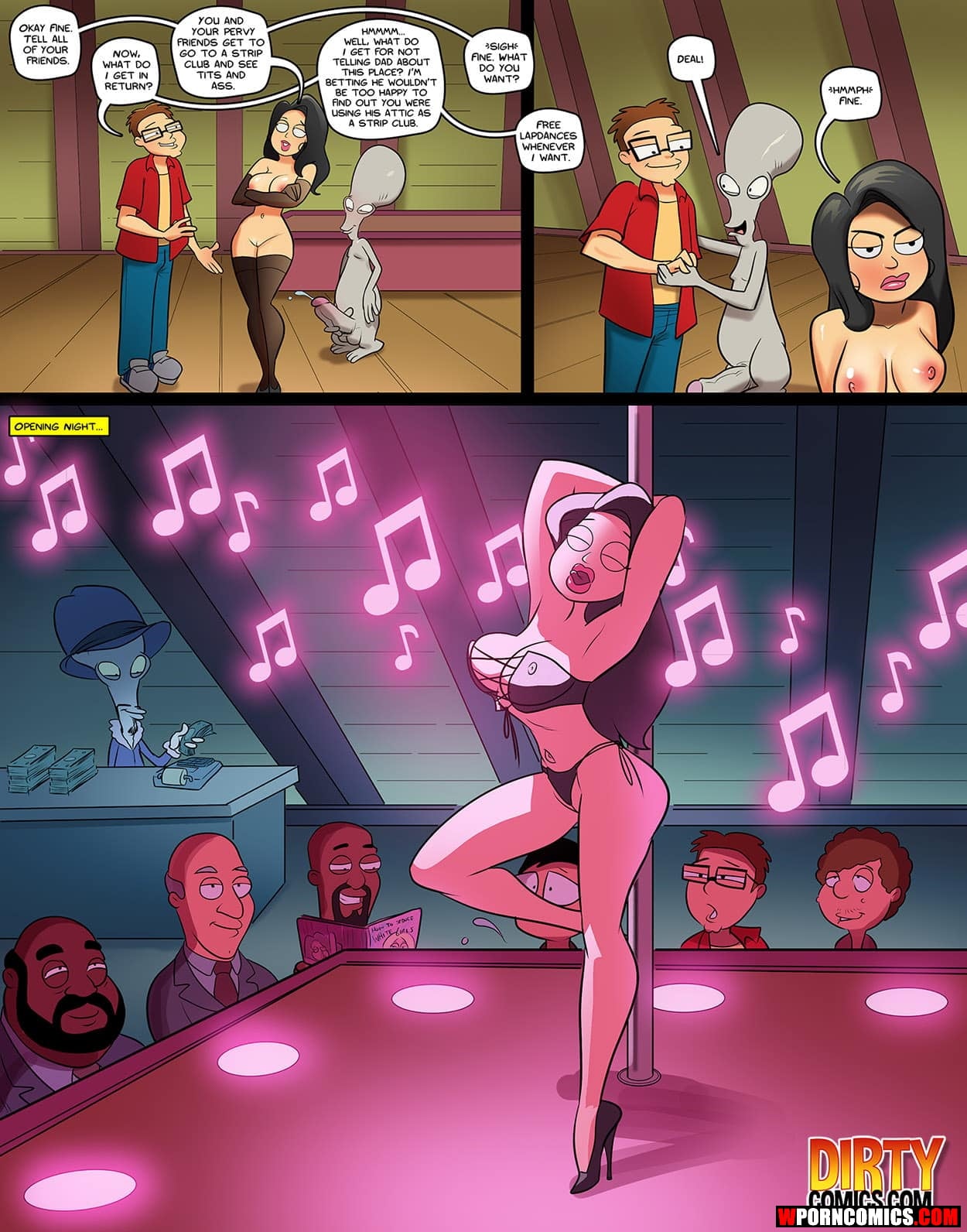 cartoon strip club porn